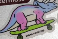 Sticker of a Trans triceratops