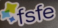 Sticker saying "FSFE"