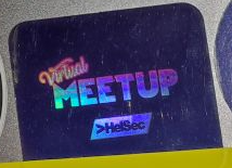 Sticker saying "Virtual Meetup Helsec"