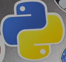 Sticker depicting the Python logo