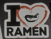 Sticker with a bowl of ramen saying "I love Ramen"