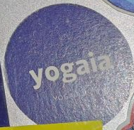 Sticker with text saying "Yogaia"